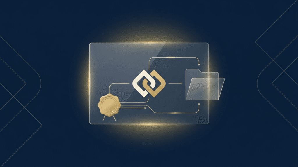 Documento societario com selo dourado, transparencia de beneficiarios finais e-BEF