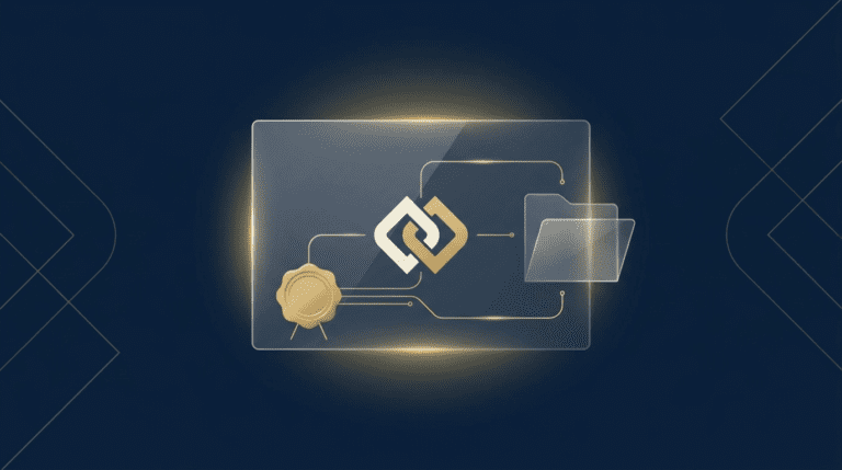 Documento societario com selo dourado, transparencia de beneficiarios finais e-BEF
